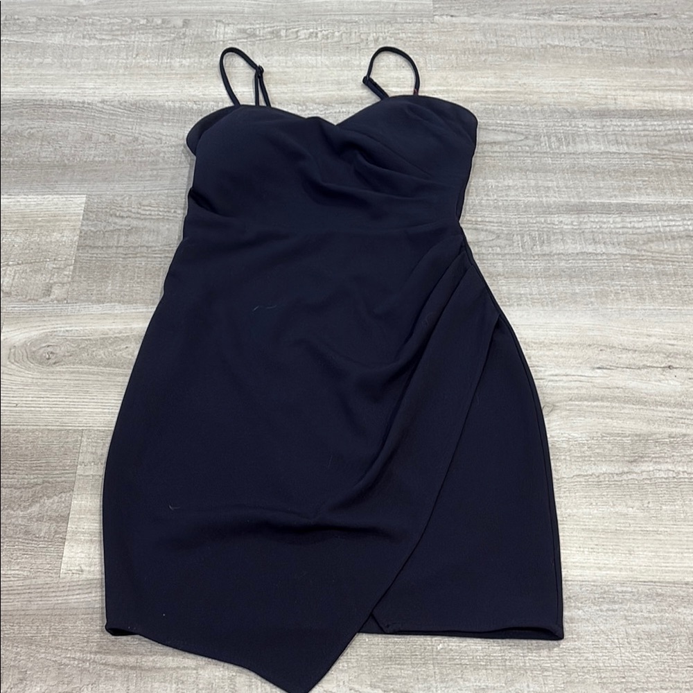 Elegant Navy Spaghetti Strap Dress
